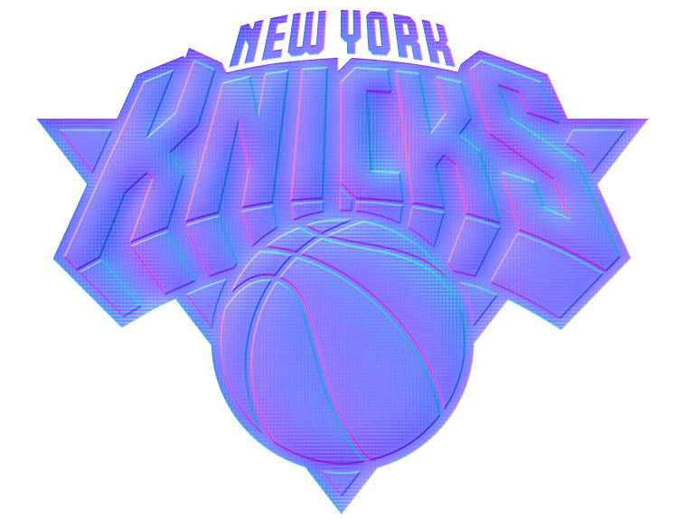 New York Knicks Colorful Embossed Logo vinyl decal